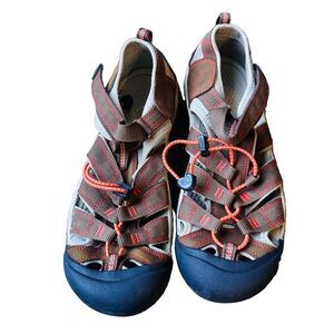 Keen Newport H2 Women Drawcord Tan, Brown & Orange Hiking Sandals SZ 7 Strappy